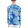 Blue Tie Dye Long Sleeve Tops Discount