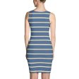 Blue Yellow White Stripe Fitted Dress Fashion