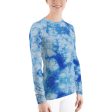 Blue Tie Dye Long Sleeve Tops Discount