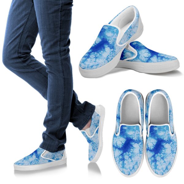 Blue Tie Dye Slip On Sneakers Hot on Sale