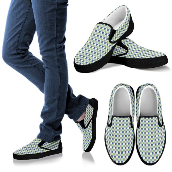 Checkerboard Plaid Slip On Sneakers on Sale