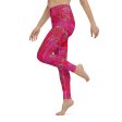 Bright Fuscia and Red Poppy Paisley on Plaid Yoga Leggings Online