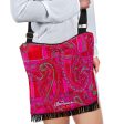 Bright Fuscia and Red Poppy Paisley on Plaid Boho Bag on Sale