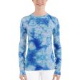 Blue Tie Dye Long Sleeve Tops Discount