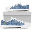 Blu&White Dotted Plaid Low Top Sneakers Online