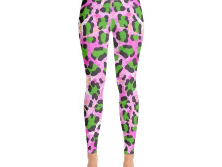 Dayglo Leopard Yoga Leggings For Sale