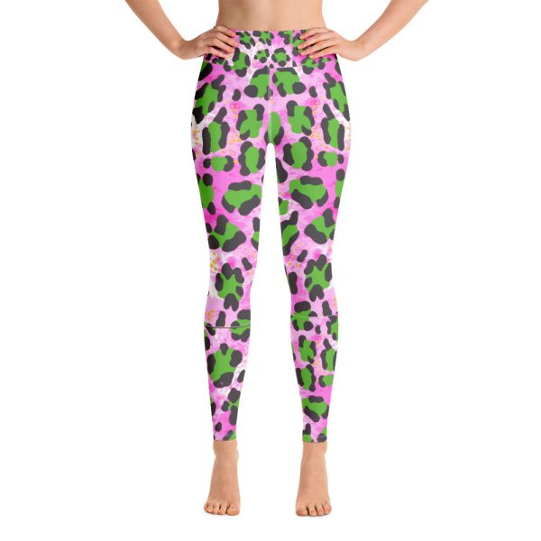 Dayglo Leopard Yoga Leggings For Sale