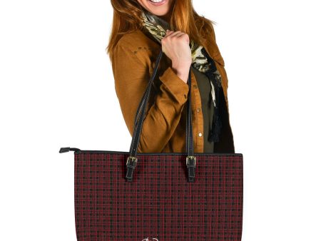 Black Red Tight Plaid Large Tote Bag Online Sale