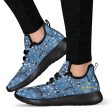 Blu&White Dotted Plaid Mesh Knit Sneakers Cheap