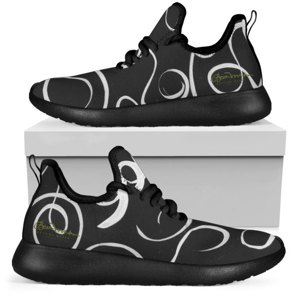 B&W Squiggles Mesh Knit Sneakers Online Sale