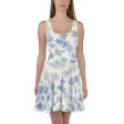 Blu&White Watercolor Floral Skater Dress Sale