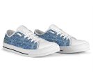 Blu&White Dotted Plaid Low Top Sneakers Online