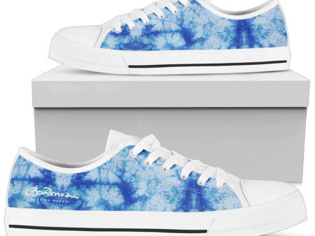 Blue Tie Dye Low Top Sneakers Online Hot Sale