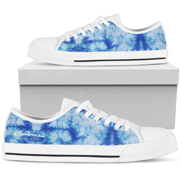 Blue Tie Dye Low Top Sneakers Online Hot Sale