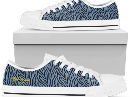 Blue Zebra Low Top Sneakers For Cheap