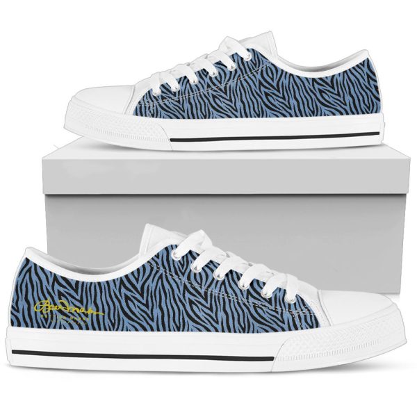 Blue Zebra Low Top Sneakers For Cheap