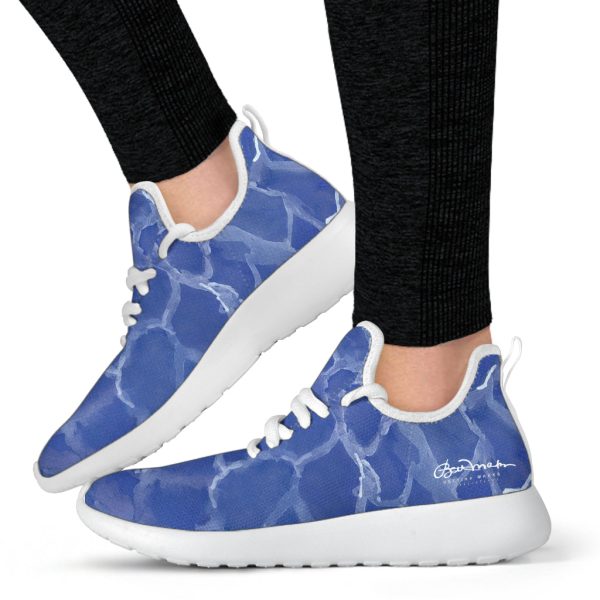 Blue Pool Mesh Knit Sneakers For Discount