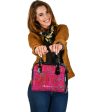 Bright Fuscia and Red Poppy Paisley on Plaid Hand Bag w Shoulder Strap Online now