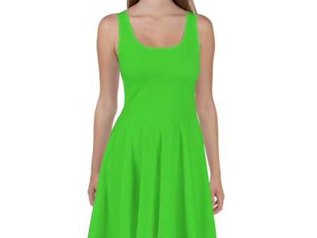 Bright Green Skater Dress on Sale