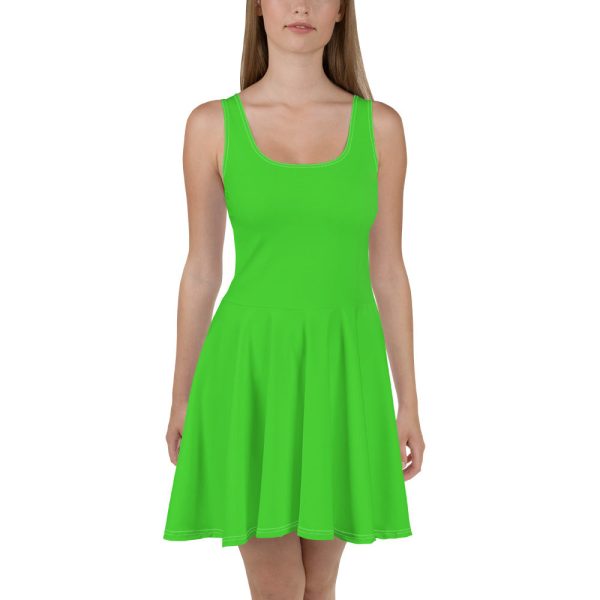 Bright Green Skater Dress on Sale