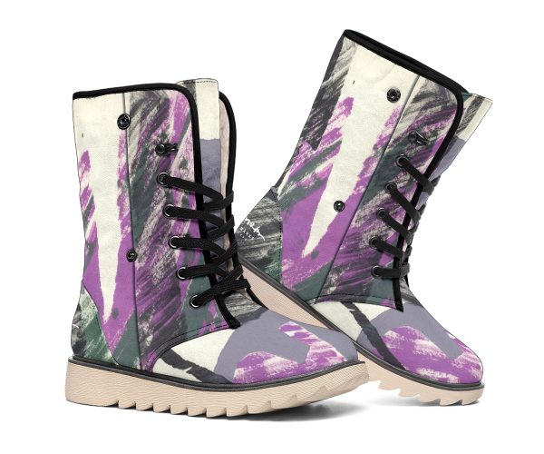 Abstract Collage Polar Boots Cheap