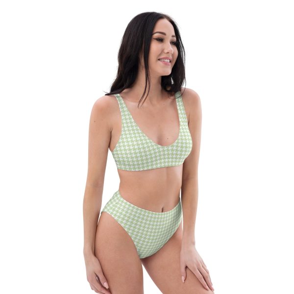 Butterfly Houndstooth Recycled high-waisted bikini For Sale