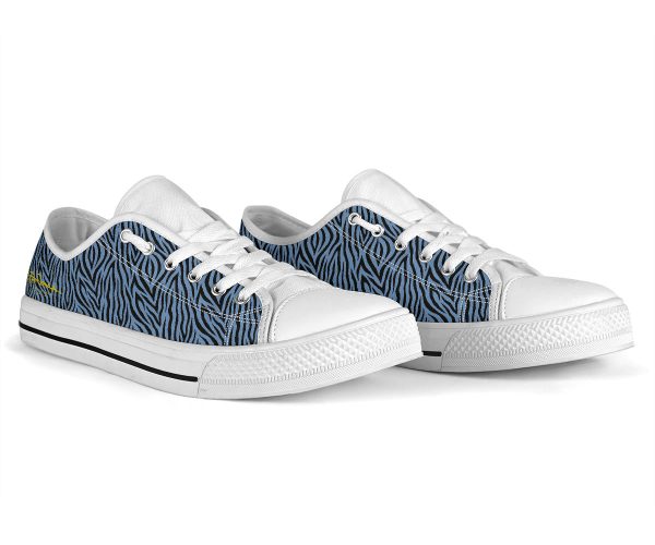 Blue Zebra Low Top Sneakers For Cheap